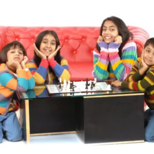 Indian Children Playing Boardgame Chess